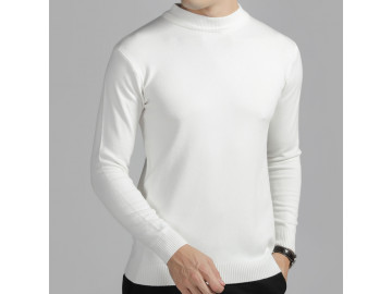 Pulover Masculino Elegante Basic Design - Branco 