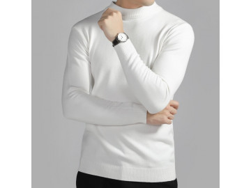 Pulover Masculino Elegante Basic Design - Branco