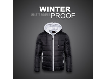 Jaqueta Bomber Winter Proof - Preto e Branco