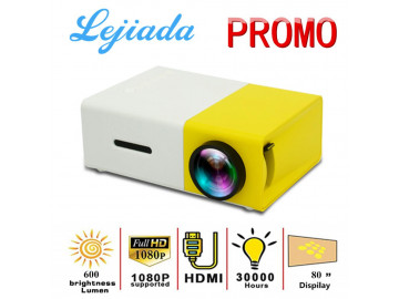 Mini Projetor Led Portátil YG300 Leijada 600 Lumens 320x240 Pixels com Suporte a 1080 - Amarelo 