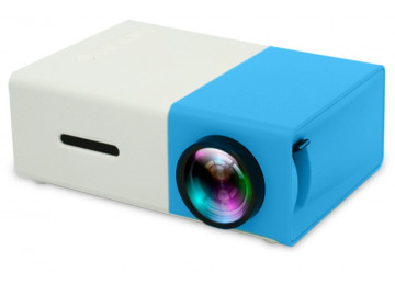 Mini Projetor Led Portátil YG300 Leijada 600 Lumens 320x240 Pixels com Suporte a 1080 - Azul 