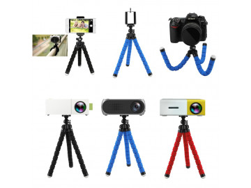 Mini Tripé Portátil Compatível para Câmera Projetora Suporte para Celular - Azul 