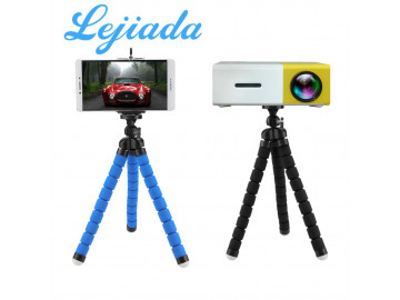 Mini Tripé Portátil Compatível para Câmera Projetora Suporte para Celular - Preto