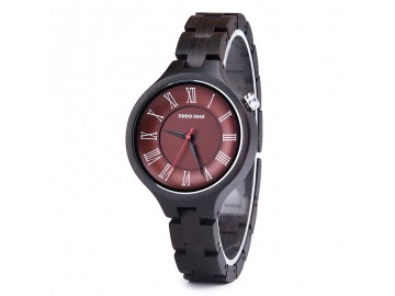 Relógio Madeira Dododeer-A16 - Vermelho 