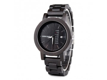 Relógio Design Madeira Dododeer-A29 - Marrom Escuro 