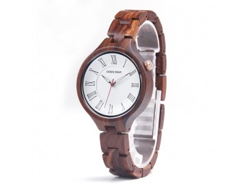Relógio Design Madeira Dododeer-A09 - Branco 