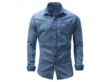 Camisa Jeans American Oxford - Azul 