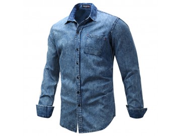 Camisa Jeans American Oxford - Azul