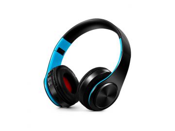 Fone de Ouvido Bluetooth Dobrável - Preto e Azul 