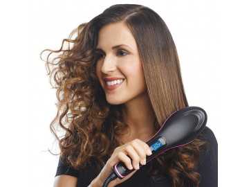 Escova Alisadora de Cabelos Hair Style Automática - Preto 
