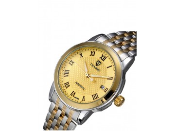 Relógio Tevise 8408A Masculino Automático Pulseira de Aço - Dourado 