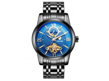 Relógio Tevise T805D Masculino Automático Pulseira de Aço Inoxidável - Azul 